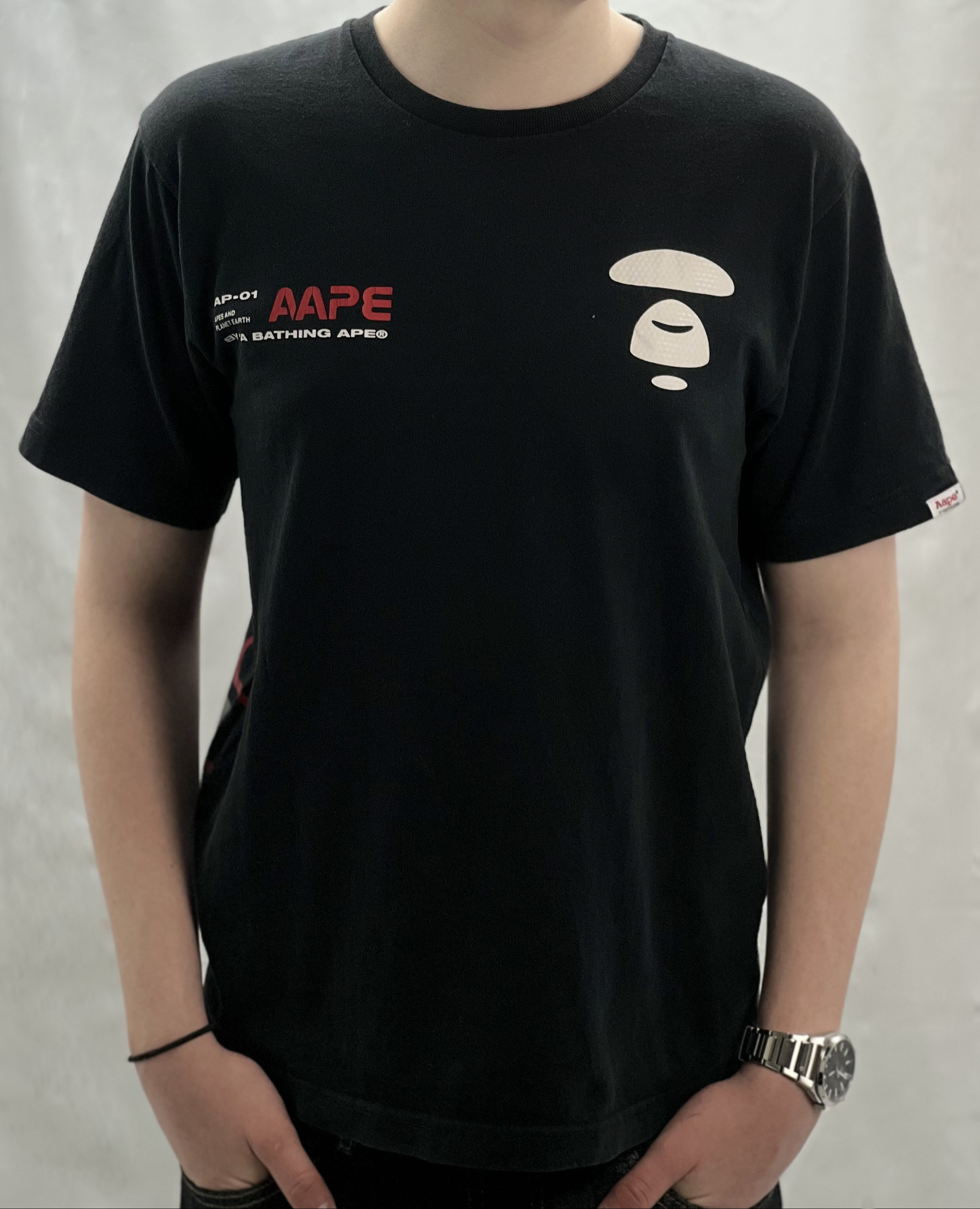 AAPE By a bathing ape APUNVS AP-01 black tee