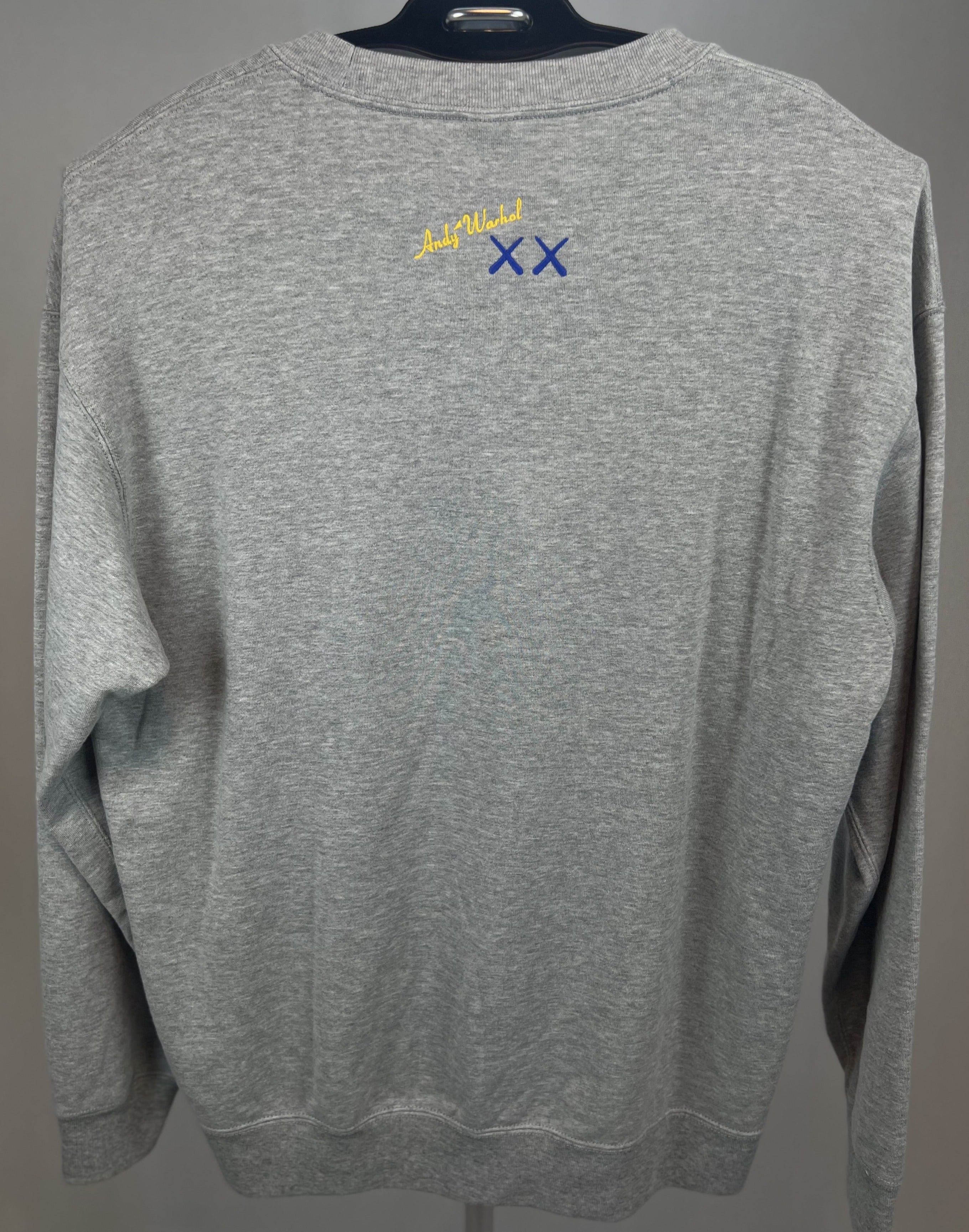 KAWS X Uniqlo X AW "Peel here" gray sweatshirt