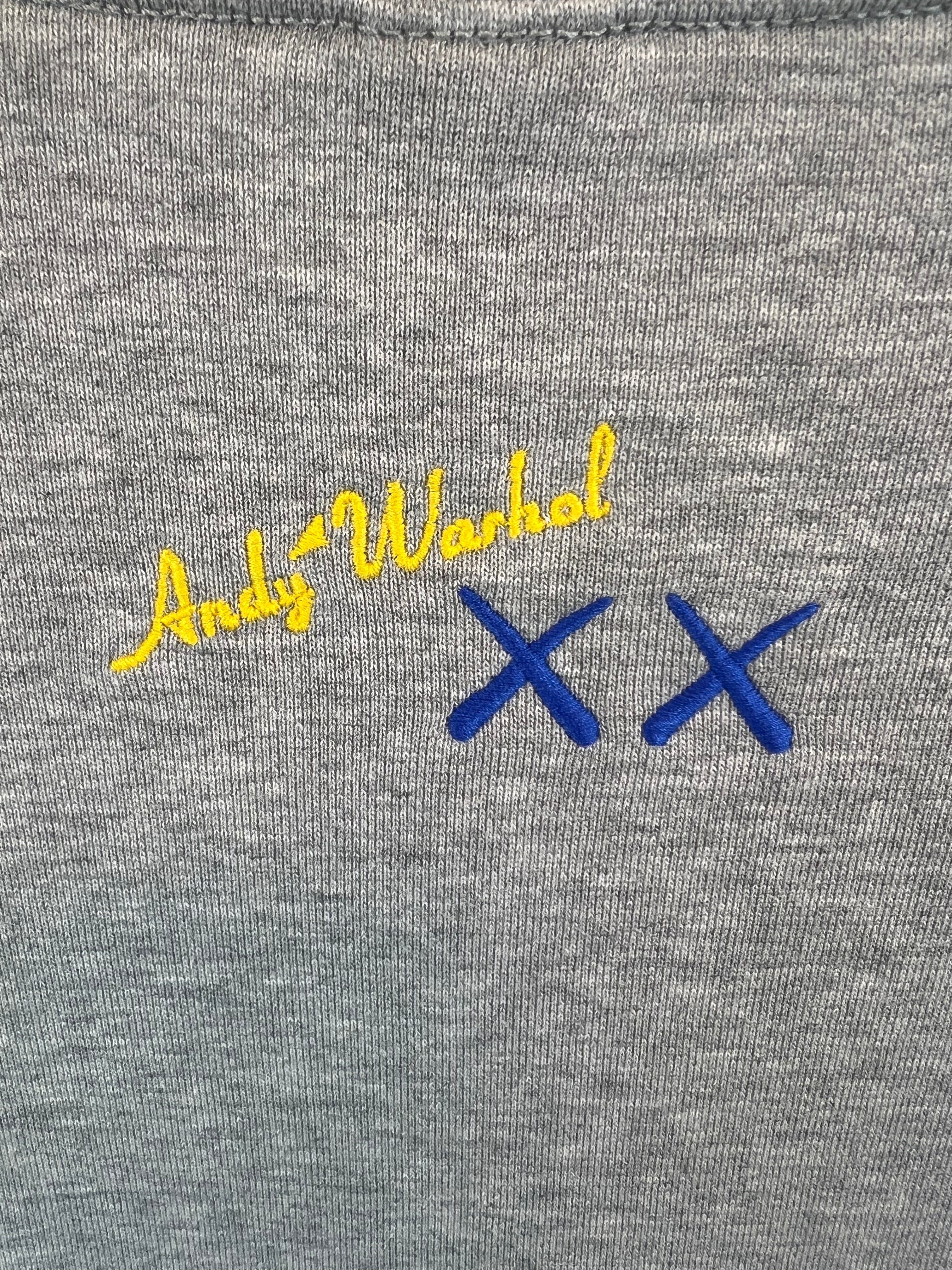 KAWS X Uniqlo X AW "Peel here" gray sweatshirt